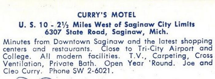 Currys Inn (Currys Motel) - Vintage Postcard